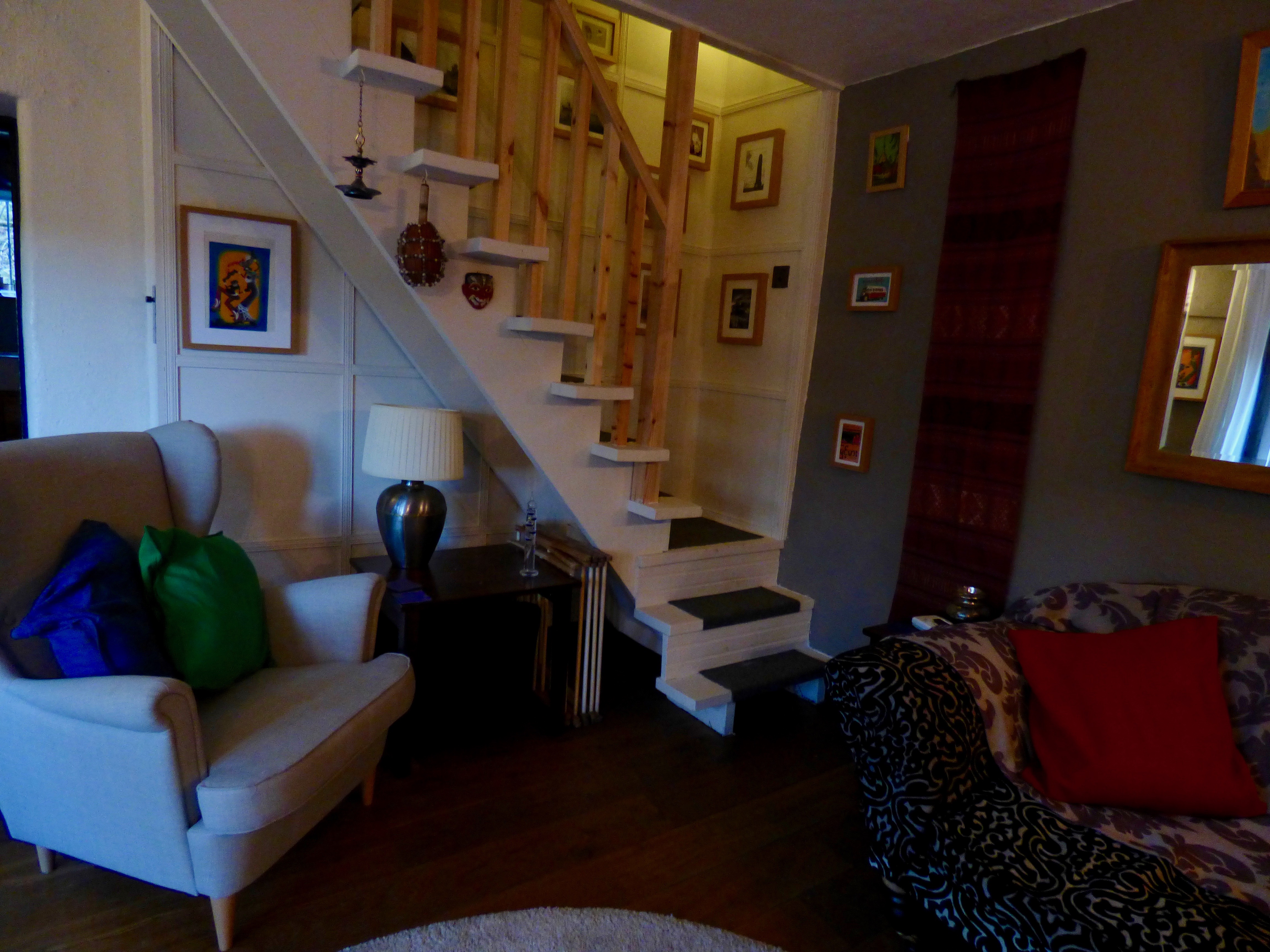 The stairs from the lounge POTS & PANS COTTAGE